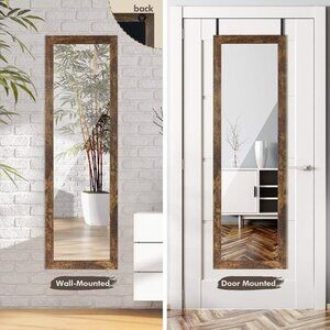 NEW Wood Full Length Mirror, 48" x 14" Wall Mirror with Wood Frame, Full Length